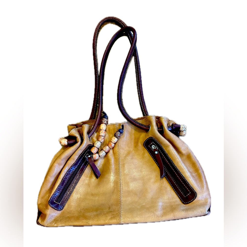 Italian Leather Beaded Purse,